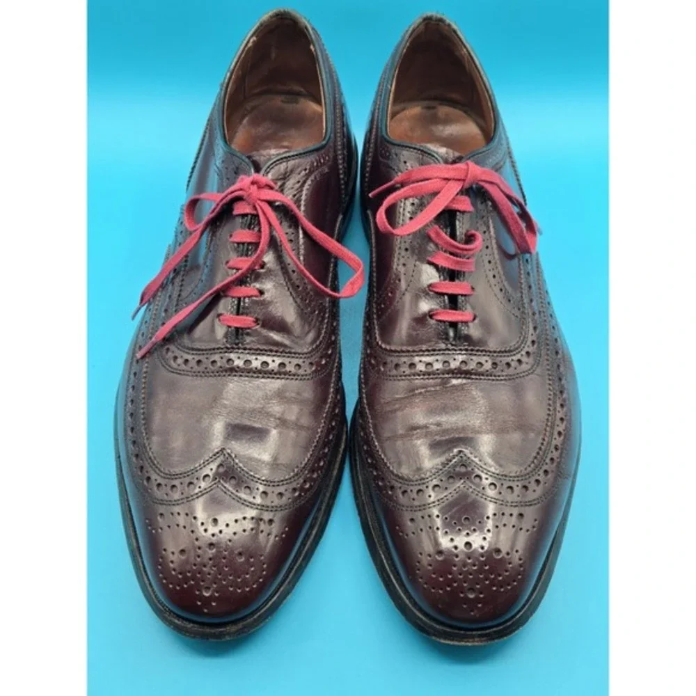 Allen Edmonds McAllister Shoes Burgundy Men Size 12 C Made USA Businessman Dress